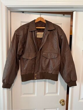 Vintage Open Country A-2 Leather Bomber Jacket Men’s Brown Flight Jacket
